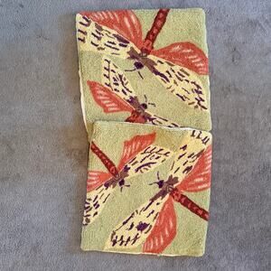 Wool loop dragon fly pillow covers.  Set of 2 18” x 18”